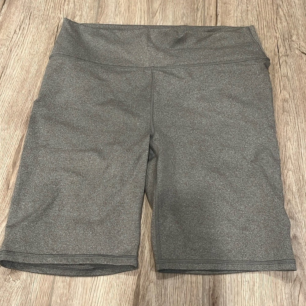 Grey powerhold fabletics biker shorts